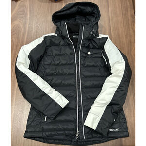 New Marmot Zermatt Jacket Black White Full-Zip Women's Medium with Tags Puffer